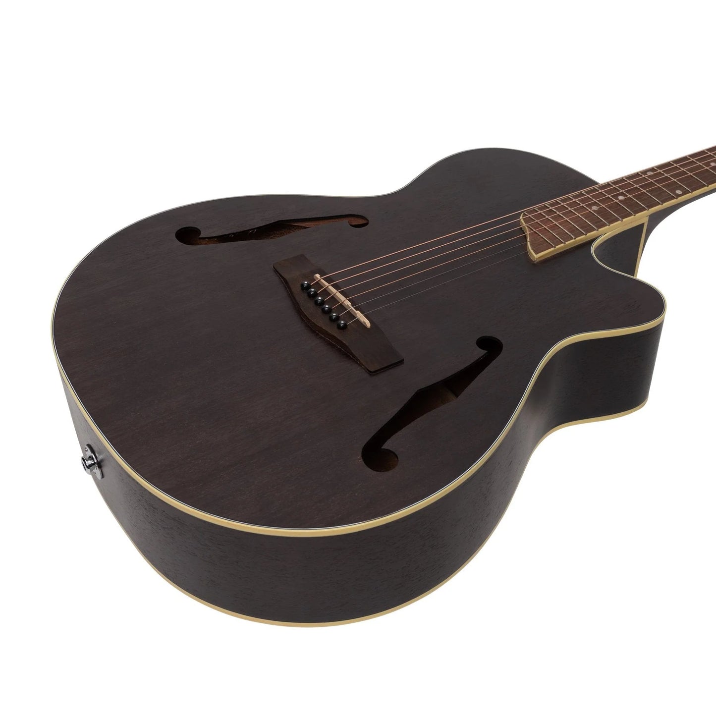 Martinez Jazz Hybrid Acoustic Electric Guitar - Black