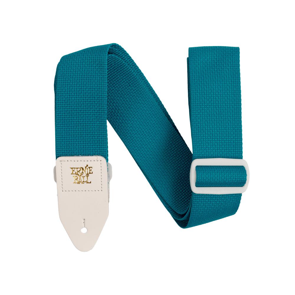 Ernie Ball Polypro Guitar Strap - Teal w/ White