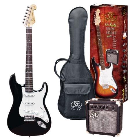 SX  3/4 SIZE ELECTRIC GTR KIT BLACK  SE1SK34B