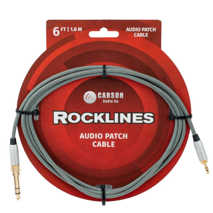 Carson Rocklines 6 Foot Stereo Cable w/ Adaptor