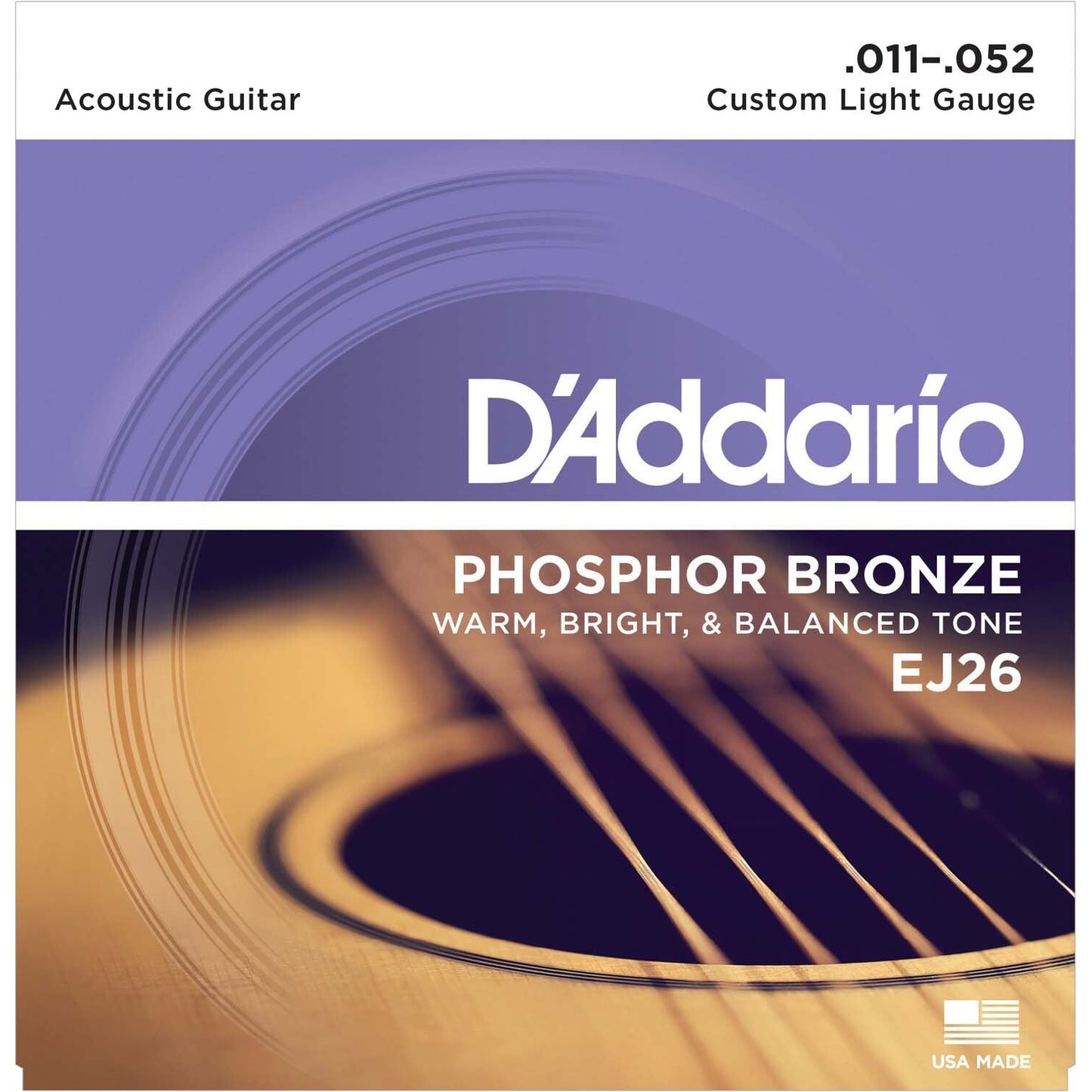 D'Addario EJ26 Phosphor Bronze Custom Light 11-52