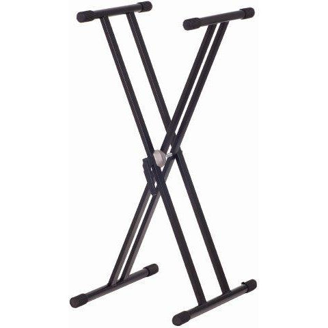 Keyboard Stand X Style Flat-97cm Double Braced - Black