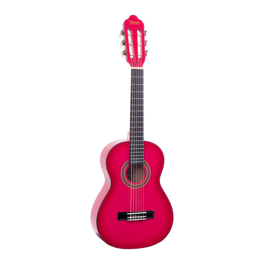 Valencia Beginner Nylon String Classical Guitar 3/4 Size - Pink