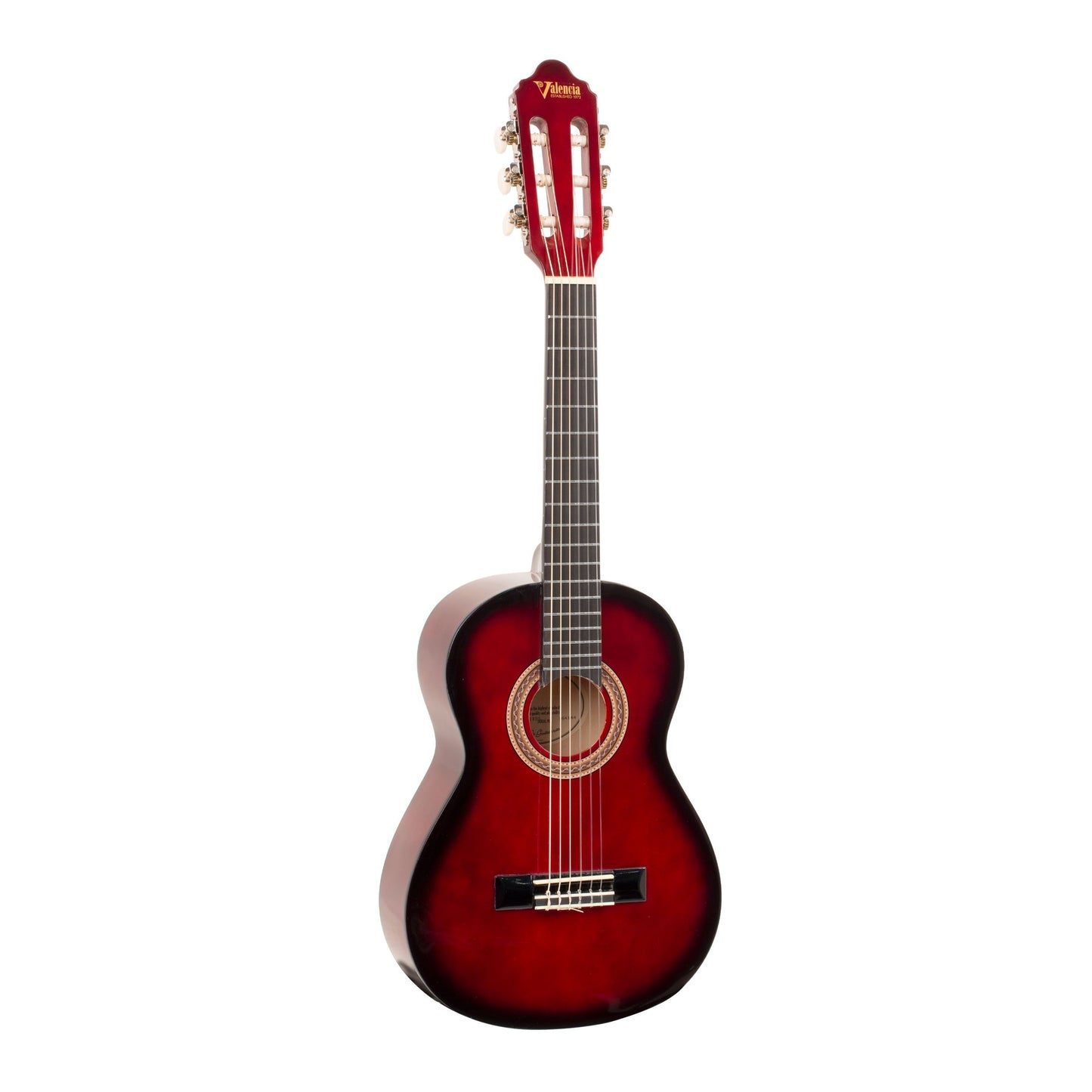 Valencia Beginner Nylon String Classical Guitar 3/4 Size - Red
