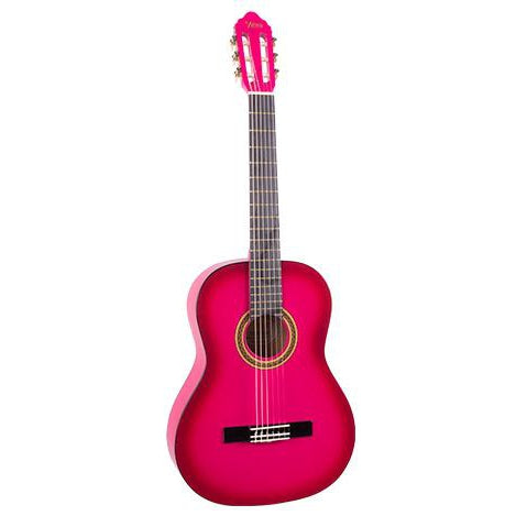 Valencia Beginner Nylon String Classical Guitar 1/2 Size - Pink