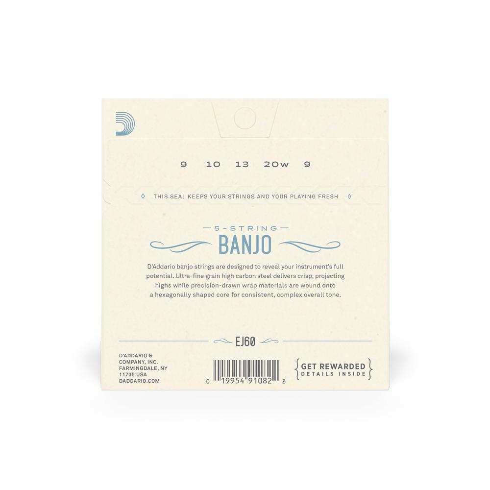 D'Addario - EJ60 Banjo Set Nickle Plated Steel Light 09/20