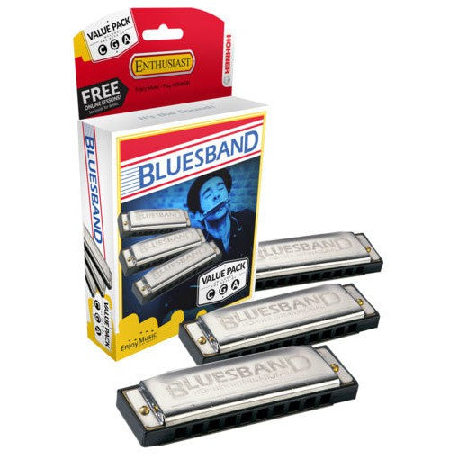 Hohner Harmonica Pack - Blues Band 3 Keys G C A