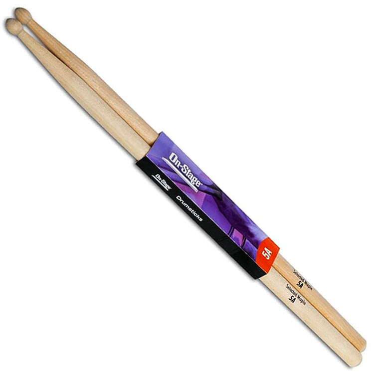 On Stage Maple 5A Wood Tip Drum Sticks