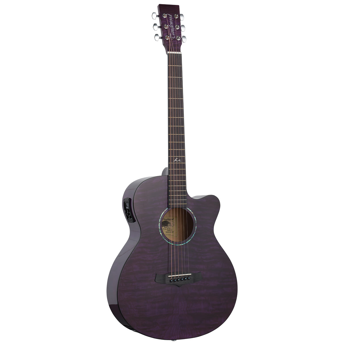 Tanglewood Azure Super Folk CE Quited Ash Top Purple