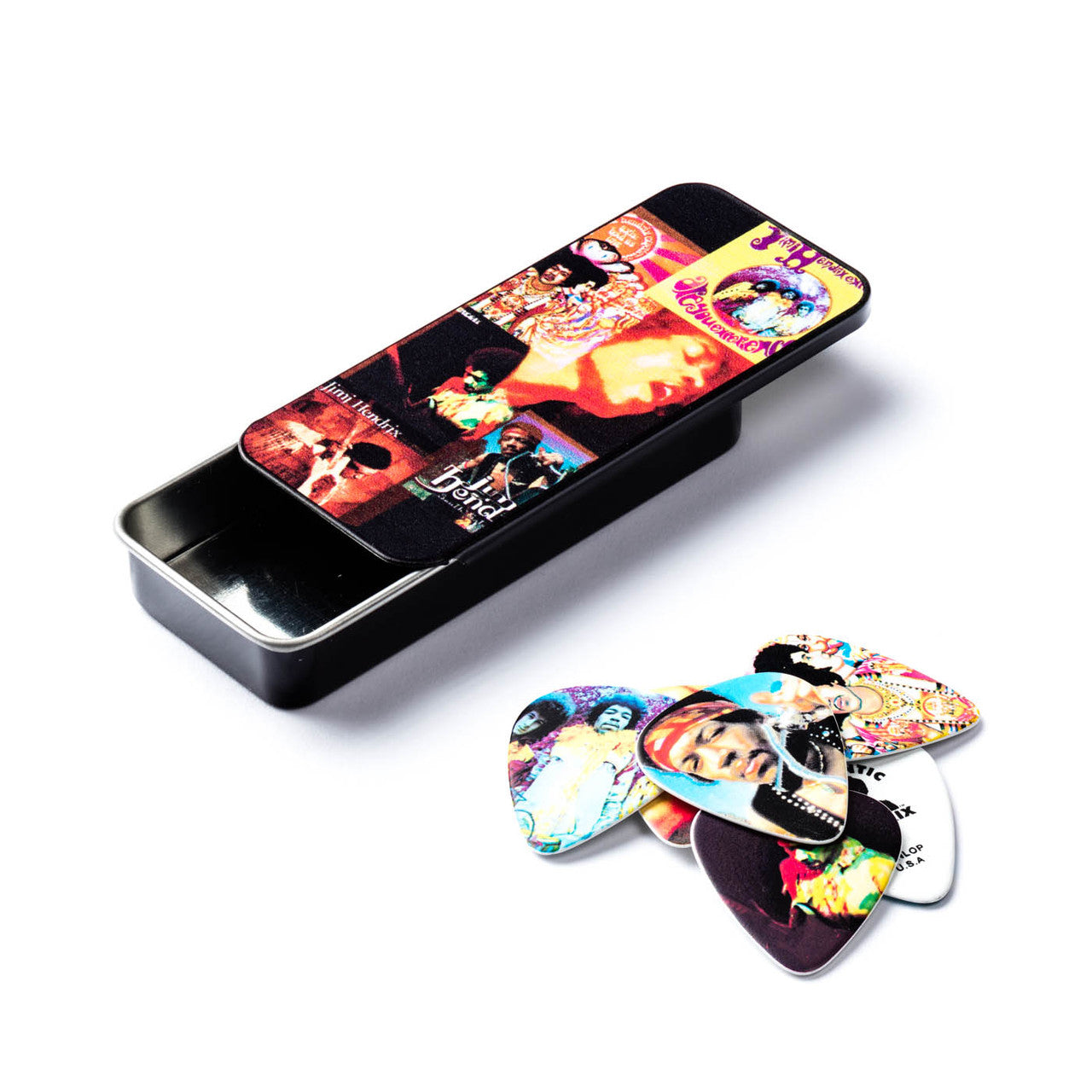 Hendrix Pick Tin - Montage - Heavy Celluloid Q/P12