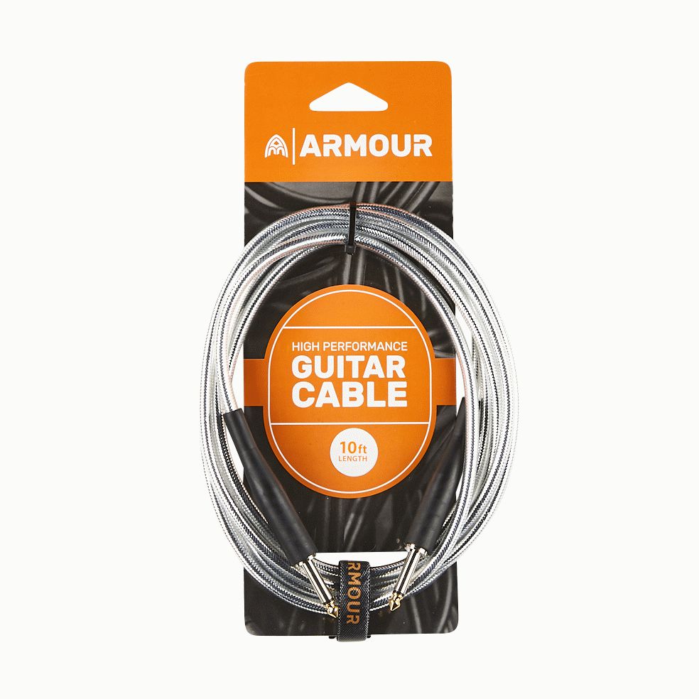 Armour GC10S Guitar Cable 10Ft - Transparent Silverv