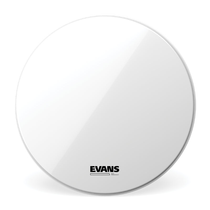 Evans Bass Drum Head - 22" EQ3 White Bass Drum Reso - No Port
