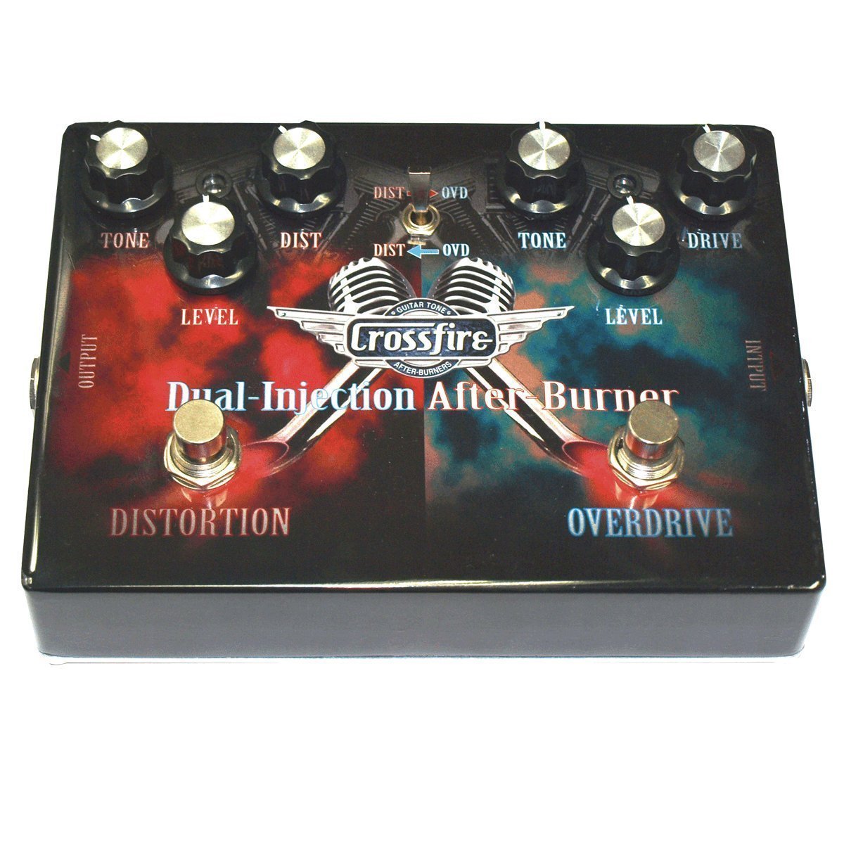 Crossfire Distortion AND Overdrive Dual Effect Pedal - Black