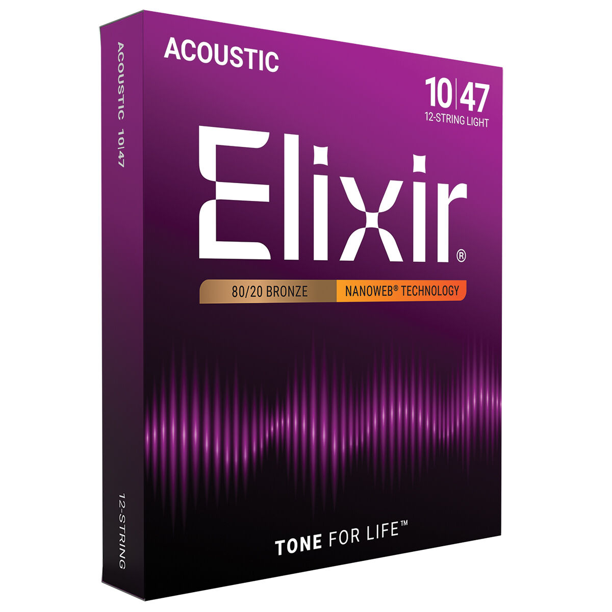 Elixir - Acoustic 12-String 80/20 Nanoweb Light 10-47