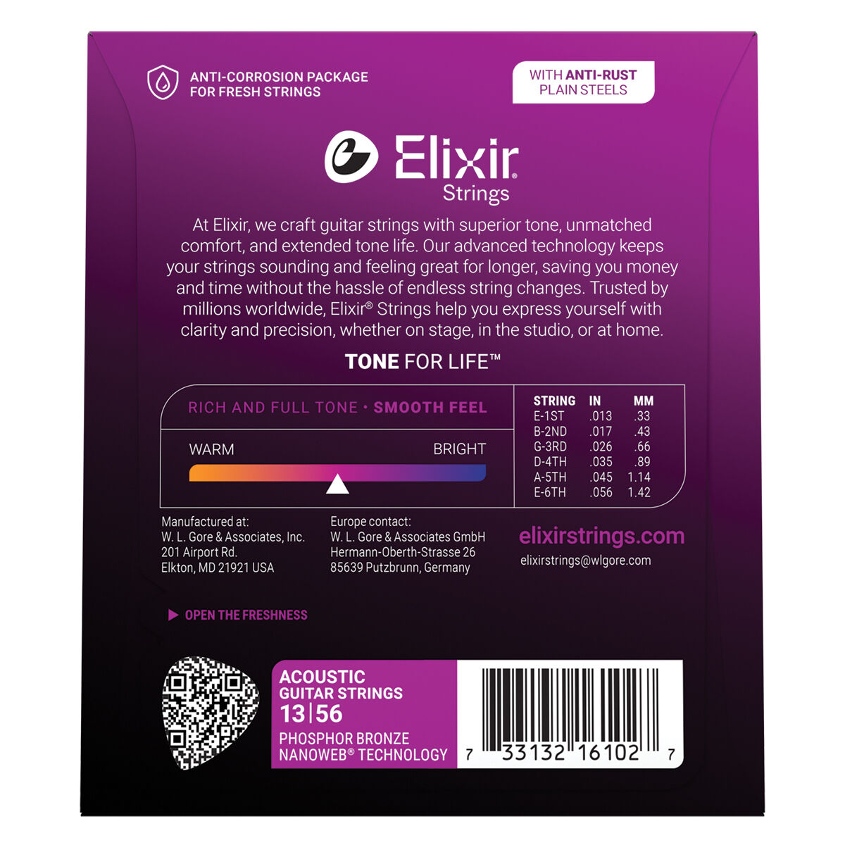 Elixir - Acoustic Phosphor Bronze Nanoweb Medium 13-56