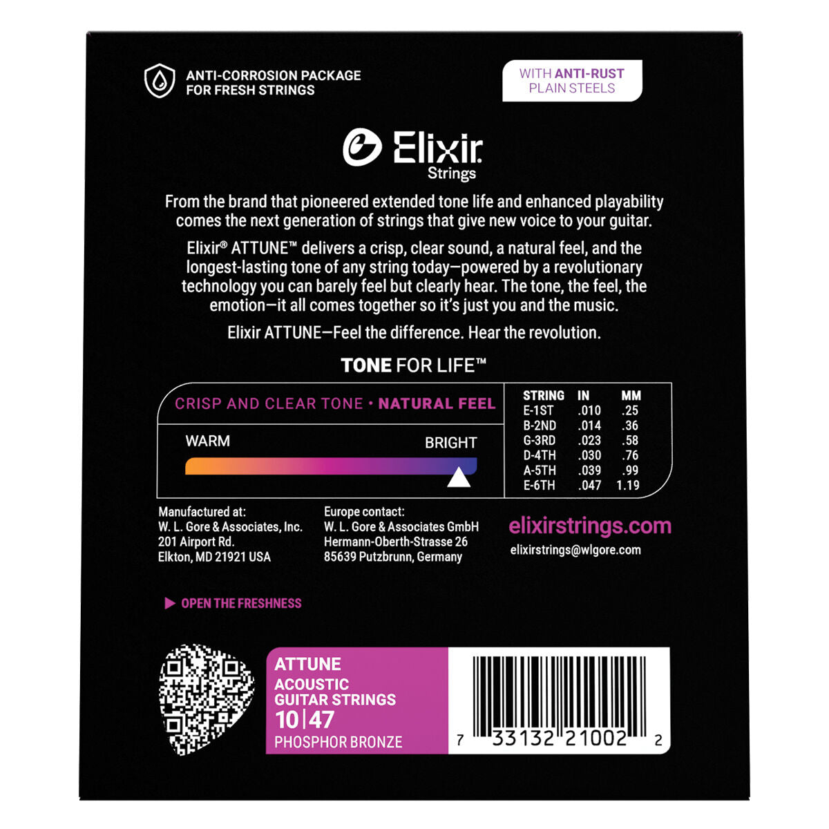 Elixir Attune Phosphor Bronze Extra Light 10-47