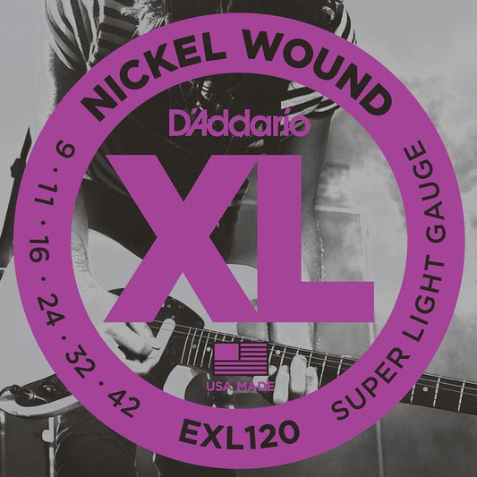 D'Addario EXL120 Nickel Wound Super Light 9-42