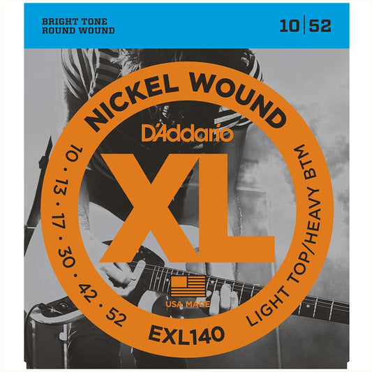 D'Addario EXL140 Nickel Wound Light Top/Heavy Bottom 10-52