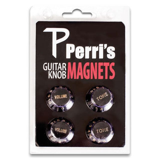 Perris Black Guitar Knob Fridge Magnets (4-Pack) Volume & Tone