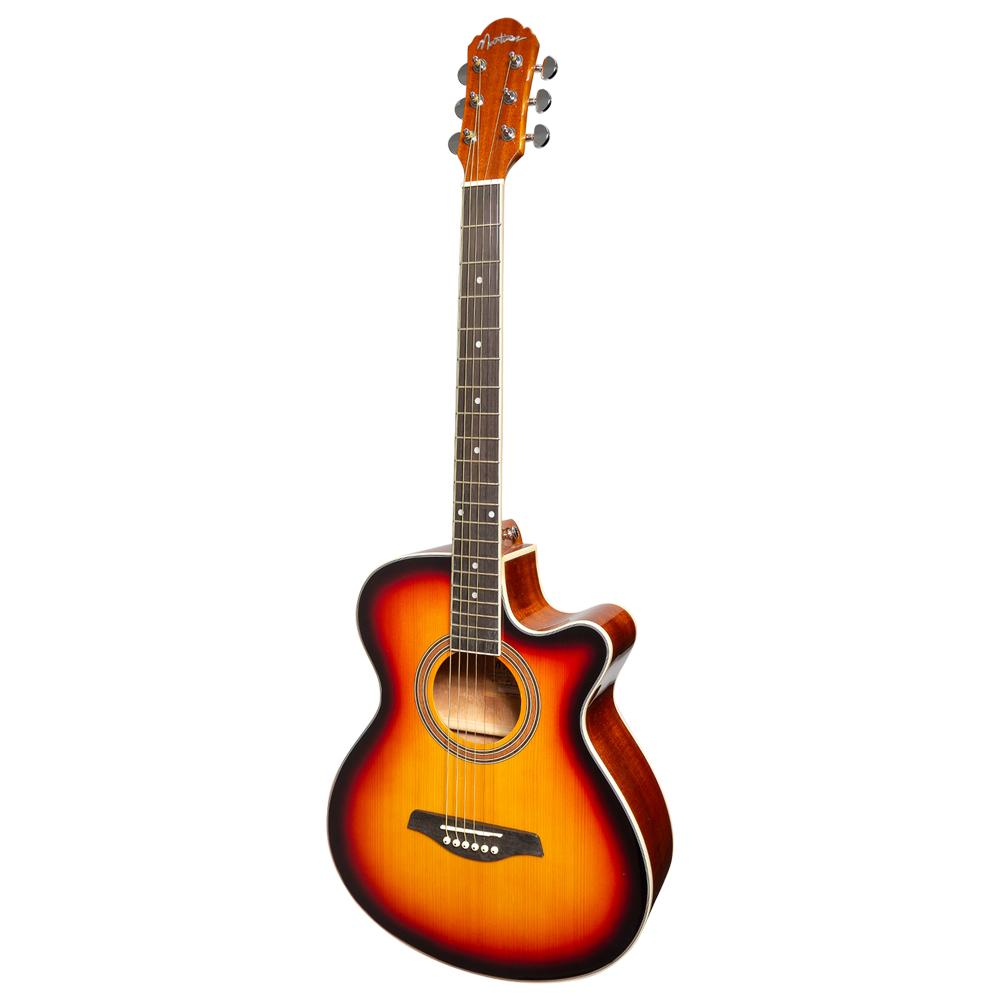 Martinez Small Body Acoustic Electric Guitar - Tobacco Sunburst Gloss