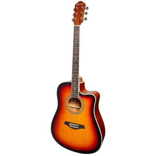 Martinez '41 Series' Dreadnought Acoustic Guitar (Gloss Tobacco Burst)