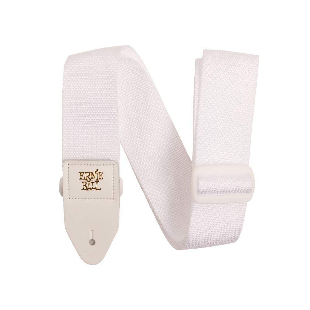 Ernie Ball Polypro Guitar Strap - White w/ White