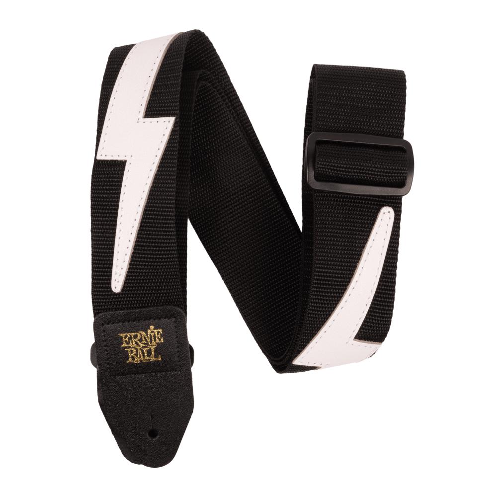 Premium Guitar Strap/Bass Strap - White Lightning