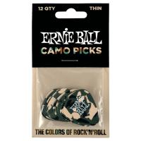 Ernie Ball Camouflage Cellulose Acetate Picks 12 Pack - Thin