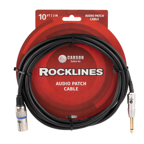 Carson Rocklines 10 FT Mic/Audio Cable XLR (M) to 6.3mm (M)