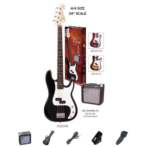SX P Bass Guitar Kit Black