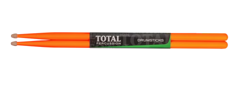 TOTAL PERCUSSION 5A Wood Tip (Fluro Orange) Drums Sticks