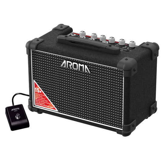 Aroma TM-15S Guitar Amp with Drum Machine Looper and footswitch
