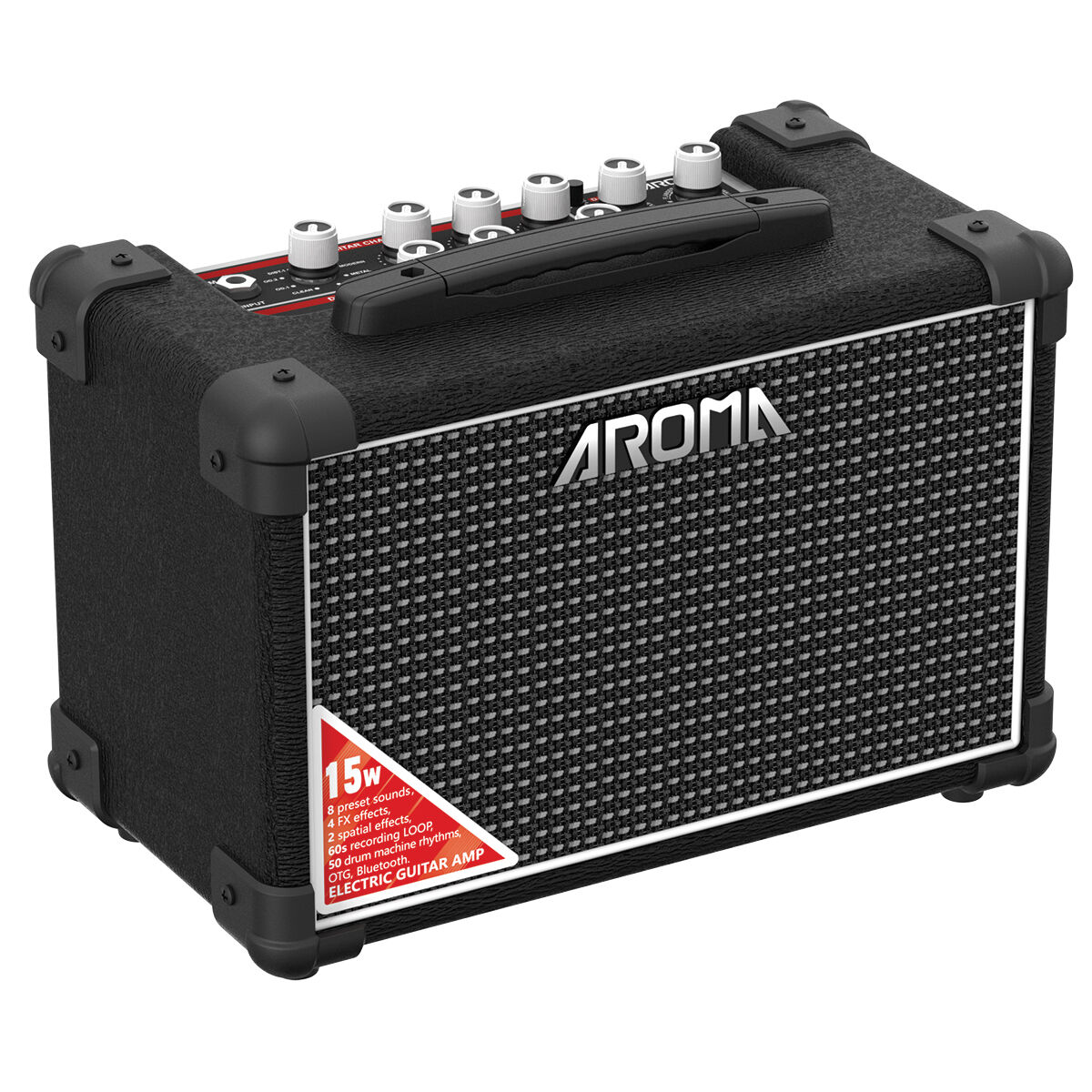 Aroma TM-15S Guitar Amp with Drum Machine Looper and footswitch