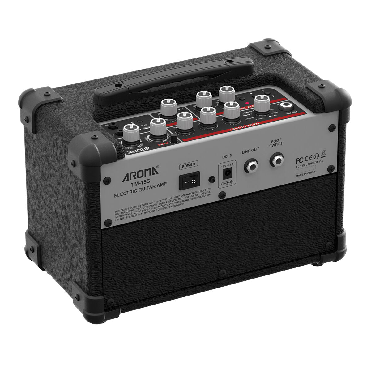 Aroma TM-15S Guitar Amp with Drum Machine Looper and footswitch