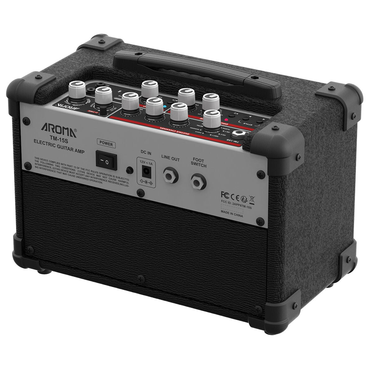 Aroma TM-15S Guitar Amp with Drum Machine Looper and footswitch