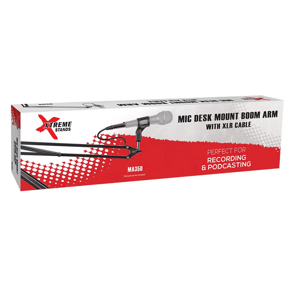 XTREME Desktop Microphone Boom Arm Inc XLR Microphone Cable