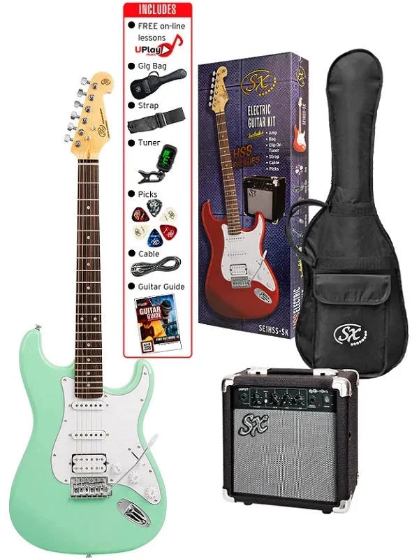SX Electric Guitar Pack 4/4 Surf Green