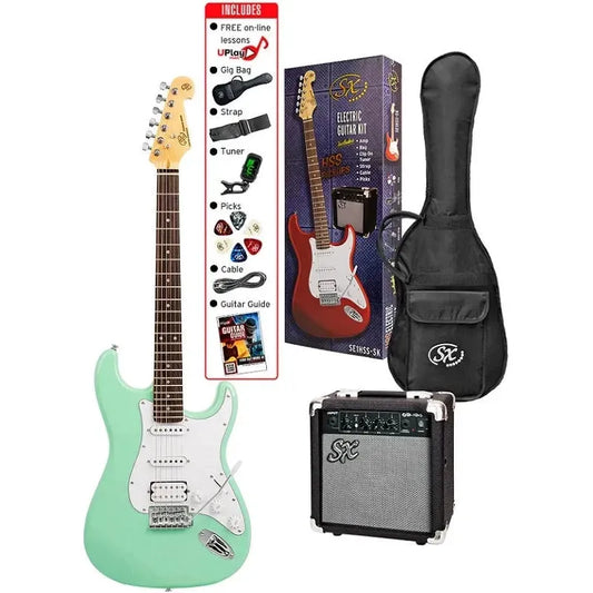 SX Electric Guitar Pack 4/4 Surf Green