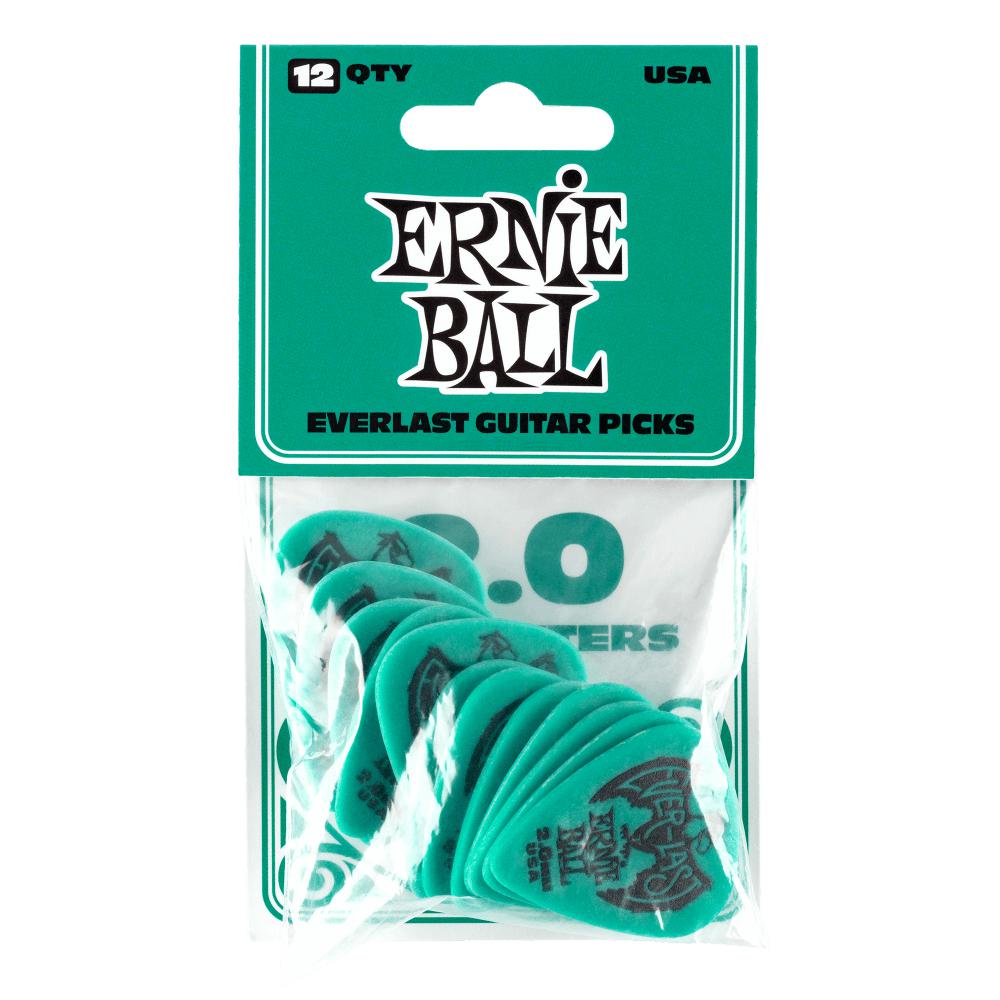 Ernie Ball Everlast Picks - 12 Pack Teal 2.0MM