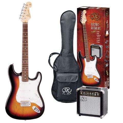 SX 4/4 Size Electric Guitar Kit - 3 Tone Sunburst