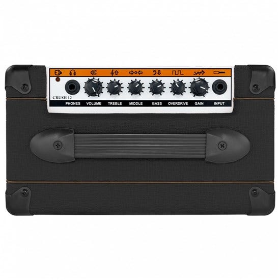 Orange Crush 12 Combo Guitar Amp Black, Top View, Controls